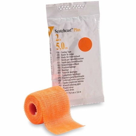 3M Scotchcast Cast Tape 2 Inch X 12 Foot Fiberglass / Resin Bright Orange,  82002W